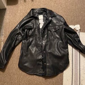 Fake leather blazer jacket